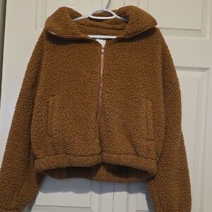 SO Cozy Brown Sherpa Puffer Jacket